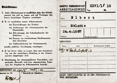 Identification card belonging to a Slovak Jewish woman detained at Theresienstadt